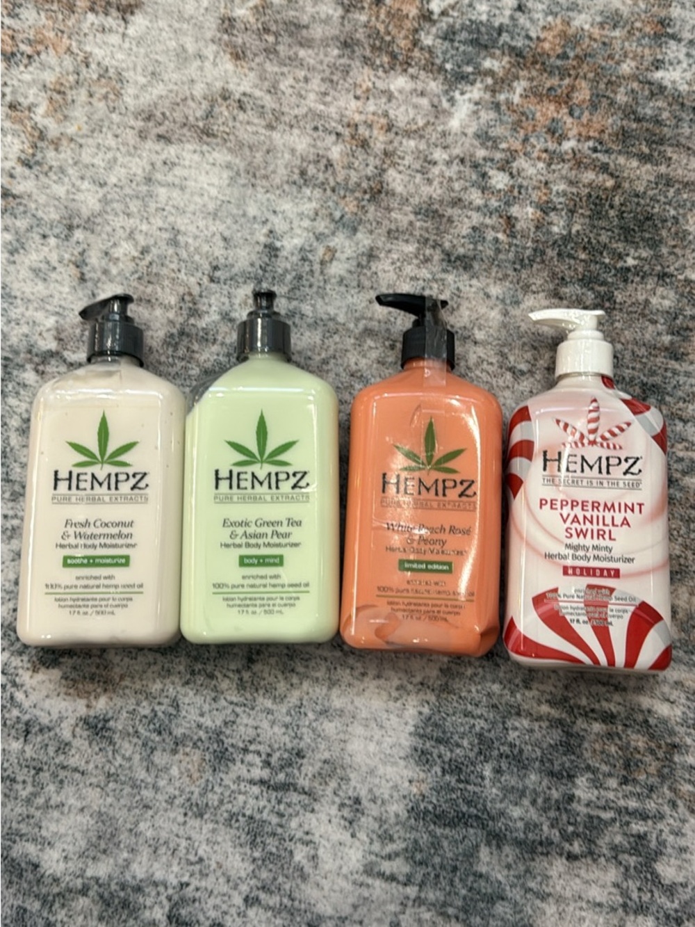 Hempz Herbal Body Moisturizer Assorted Bottles- all 4 bottles.
